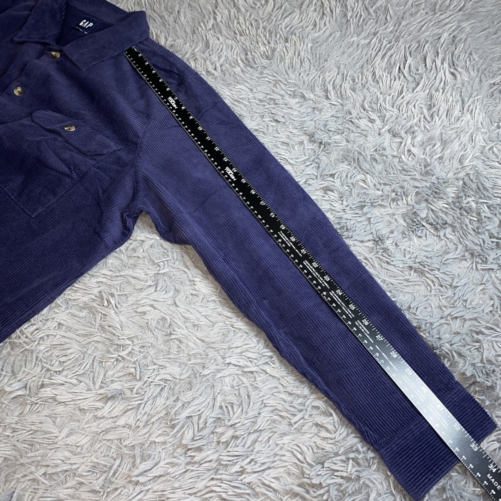 Gap Men's Sz XL Corduroy Long Sleeve Shirt  Navy Blue Nice Fade - Picture 5 of 8